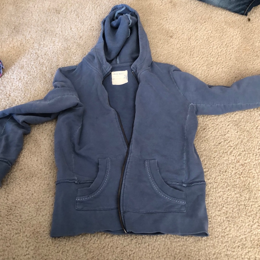 Navy blue zip up hoodie
